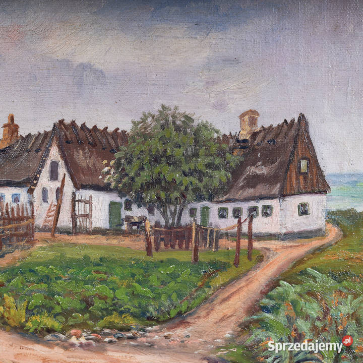 ARTexpert Obraz Olejny Sielski Krajobraz Wiejski Dobrzany