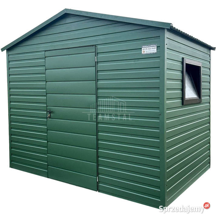 Schowek Domek ogrodowy 3x2m drzwi zielony dach