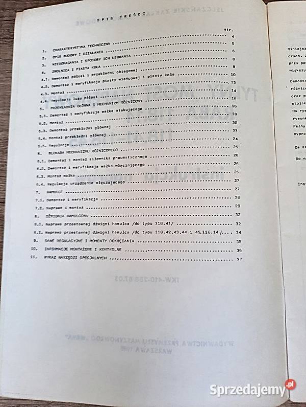 Instrukcja napraw tylny most napędowy Raba 11814