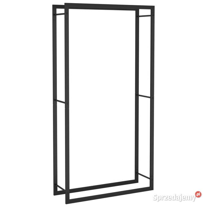 Stojak na drewno matowy czarny 80x28x154 stalowy Pozostałe Warszawa