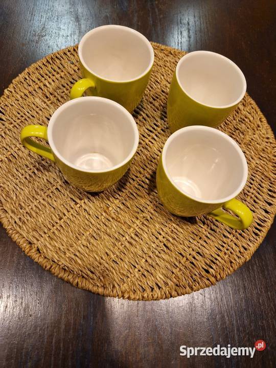 Filiżanki kubki na kawę cappuccino 4 żółte nowe lubelskie Lublin