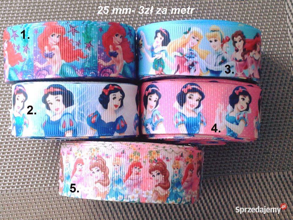 Wstążki rypsowe bajkowe Disney 25 mm Nowy Sącz