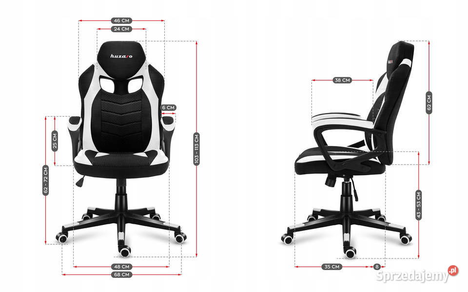 Fotel gamingowy dziecka młodzieży Huzaro Force