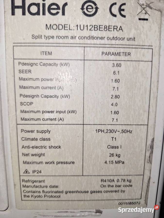 Klimatyzator Haier Dąbrowno sprzedam
