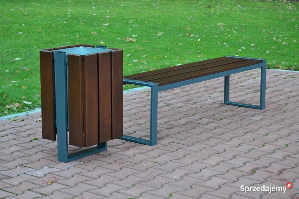 Ławka bez oparcia stalowa miejska parkowa lawki