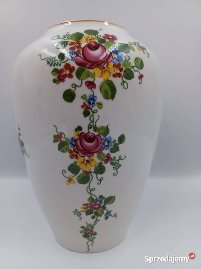 Porcelanowy ręcznie malowany wazon sygn kujawsko-pomorskie Inowrocław sprzedam