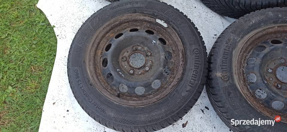 bmw felgi opony zimowe 6mm 19565 R15 CONTINENTAL Średnica 15" Samochodowe Imielin sprzedam