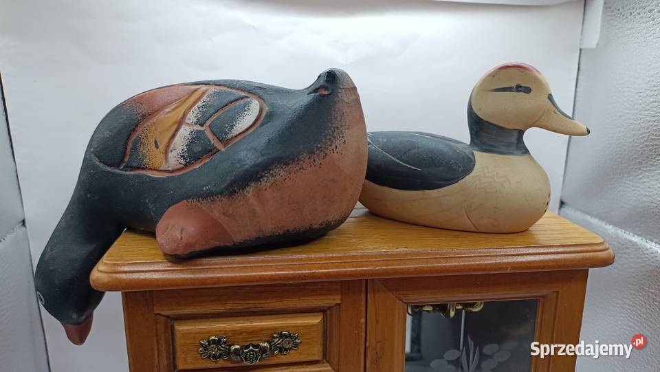 Figurki ceramiczne ptaki dwie kaczki Zamość