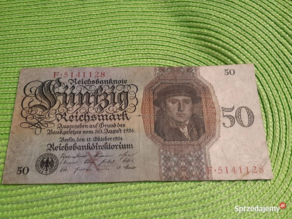 banknot niemiecki 50 reichsmark z 1924r Łomża