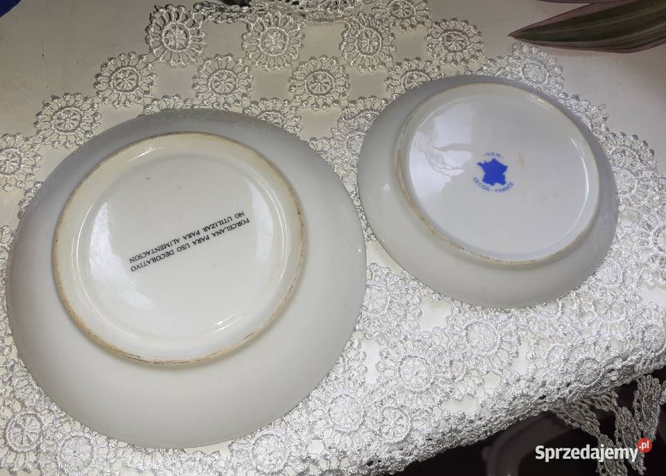 Talerze z francuskiej porcelany