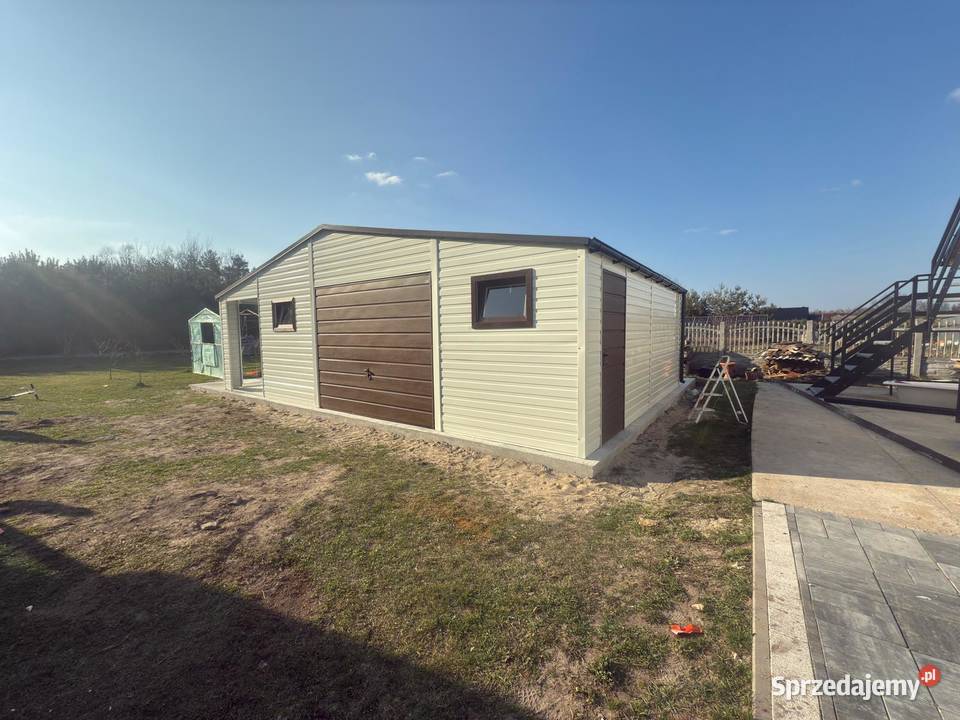 Garaż Blaszany Hala wiata 10x7 okna drzwi brama Ostrów Mazowiecka