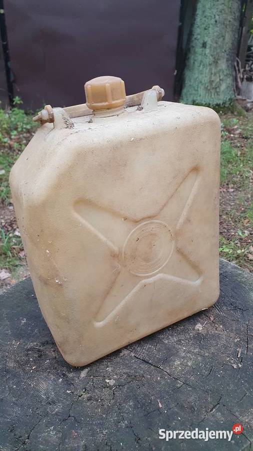 Kanister plastikowy gwiazda biały sygnowany Warszawa