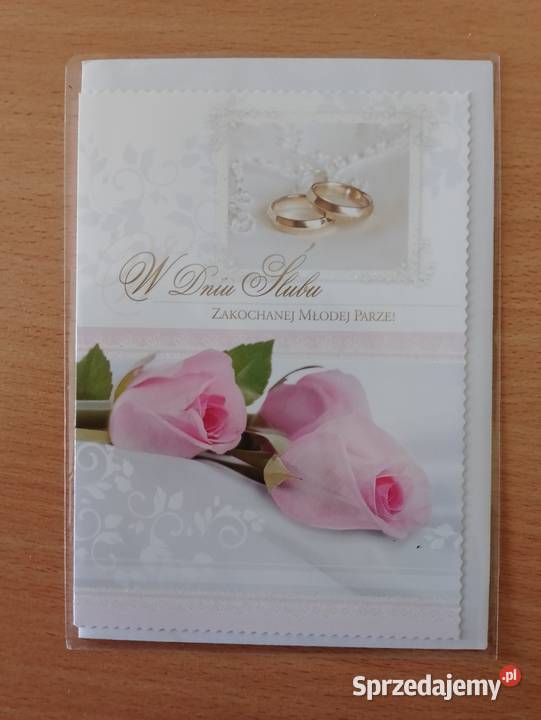Kartka okolicznościowa z życzeniami W DNIU ŚLUBU Kartki okolicznościowe sprzedam