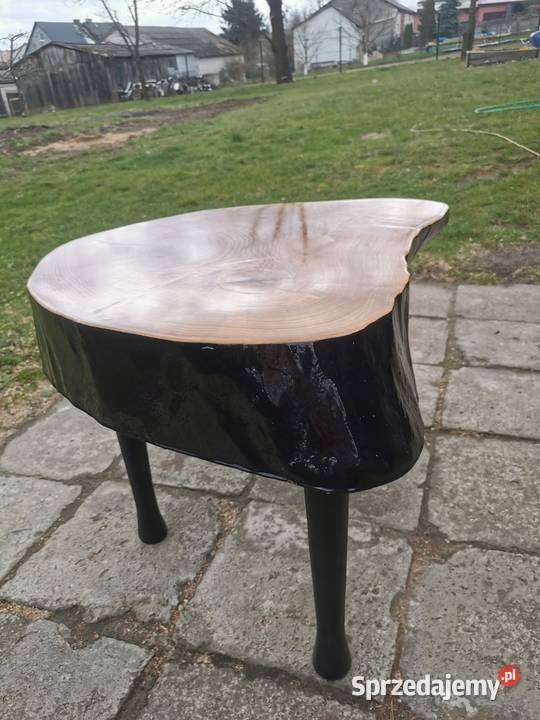 Stolik kawowy plaster olcha żywica epoksydowa 48cm Werbkowice