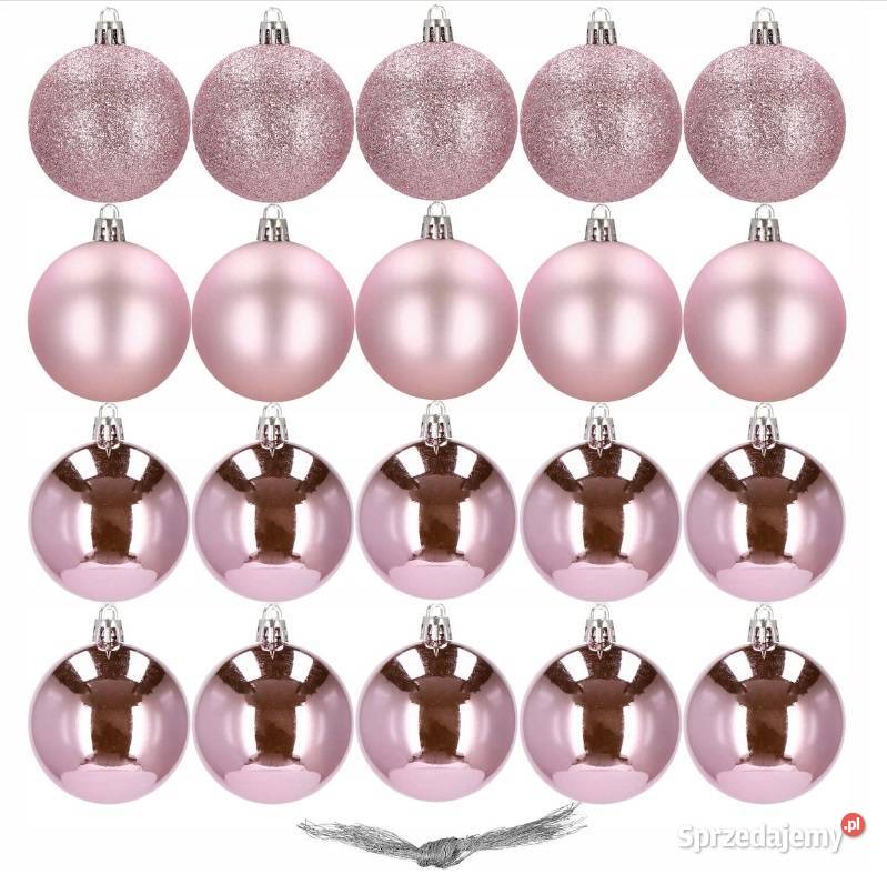 NIETŁUKĄCE BOMBKI NA CHOINKĘ 20 CHOINKOWE RÓŻ różowy Kraków