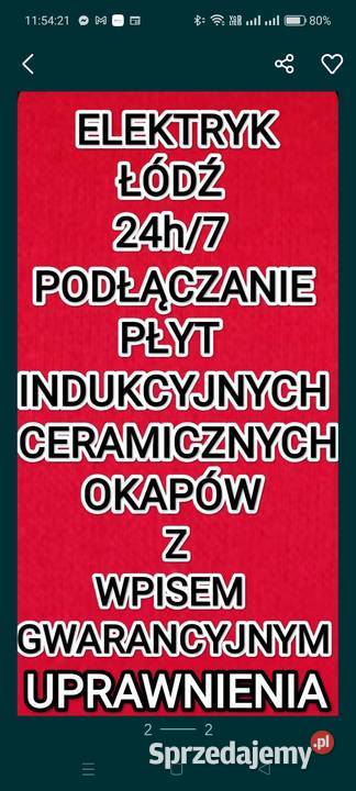 Elektryk Łódź 24h7 AWARIEUSTERKI instalacji