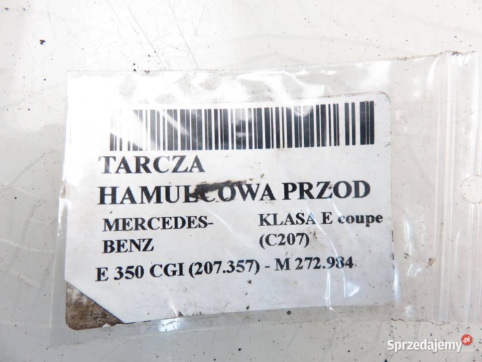 2X TARCZA HAMULCOWA PRZÓD MERCEDES C207 350 CGI Tarcze hamulcowe małopolskie