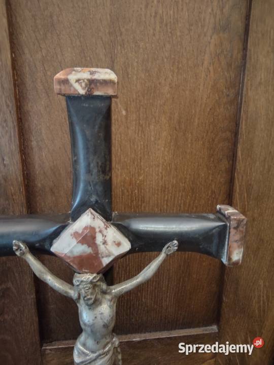 Stary krucyfiks krzyż marmur koniec XIX w Gniezno sprzedam