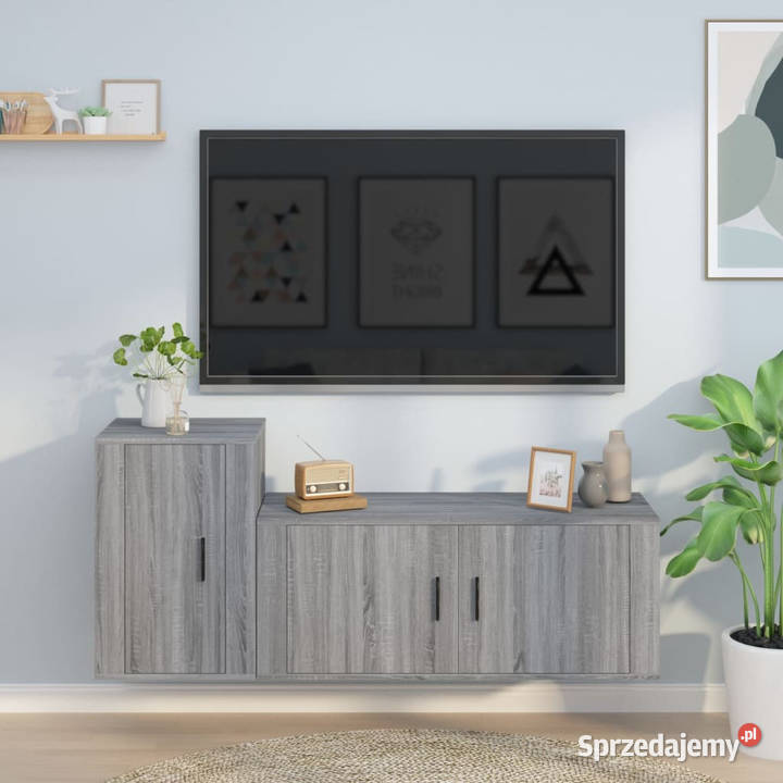 Zestaw 2 szafek pod TV szary dąb sonoma mazowieckie Warszawa
