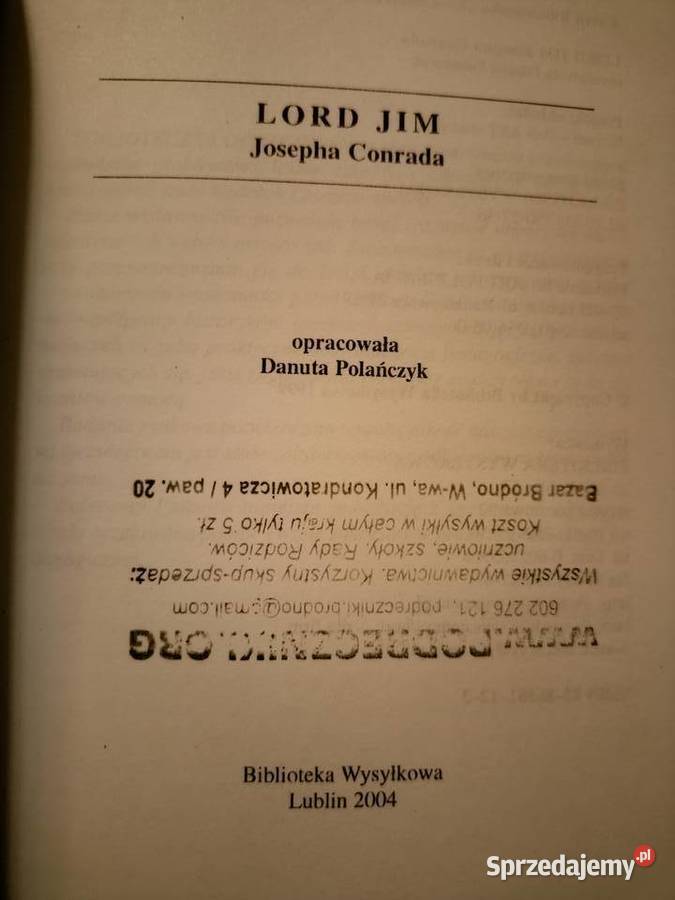 Lord Jim Conrad biblioteka analiz literackich Warszawa