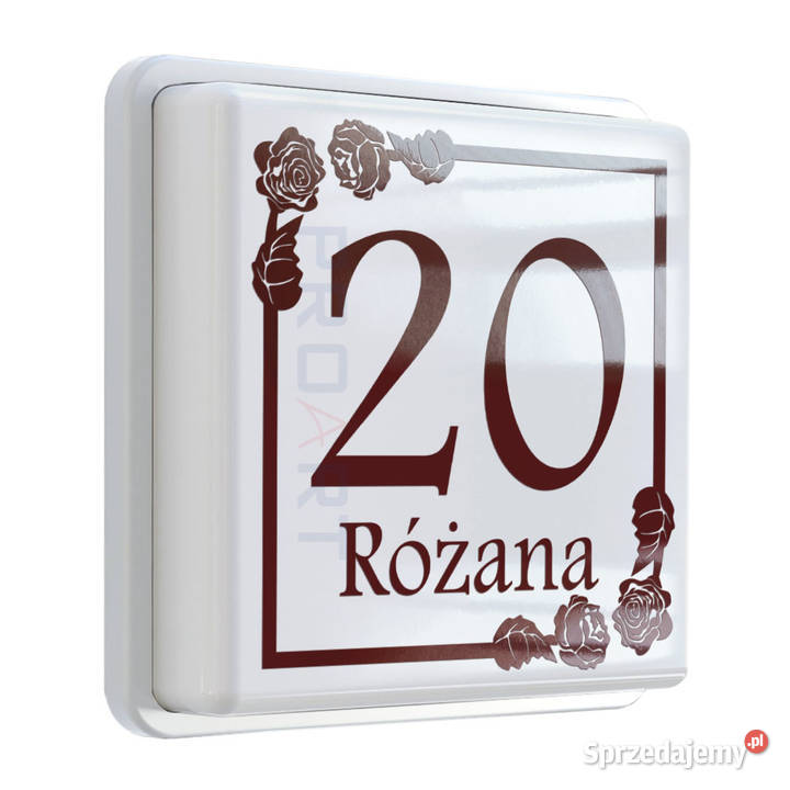 LED podświetlany NUMER na dom z RÓŻAMI tabliczka sprzedam