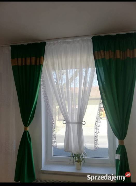 Zasłony zielone z cyrkoniami 90x206 Częstochowa