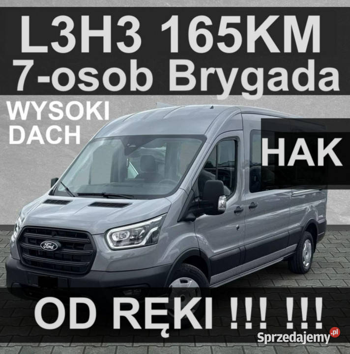Ford Transit L3H3 165 7osob Hak Super ręki 2026 reflektory ksenonowe zachodniopomorskie