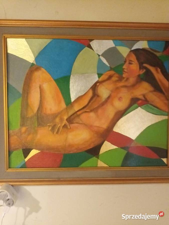 Akt kobiety w kolorstycznym otoczeniu złociste Bielsko-Biała