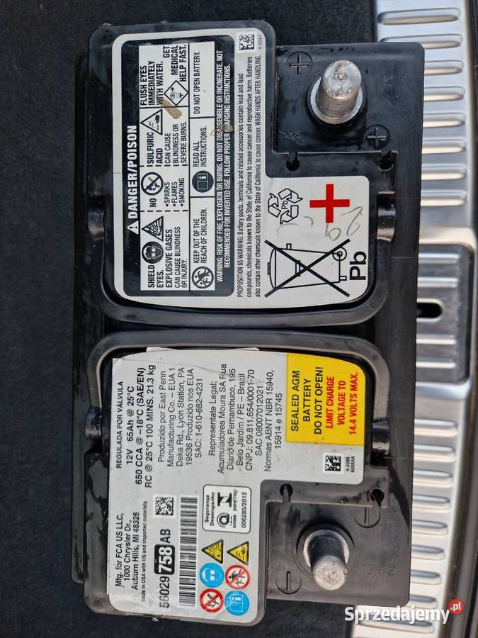 Akumulator Mopar Chrysler Jeep AGM 12V 65Ah 700A Łuków