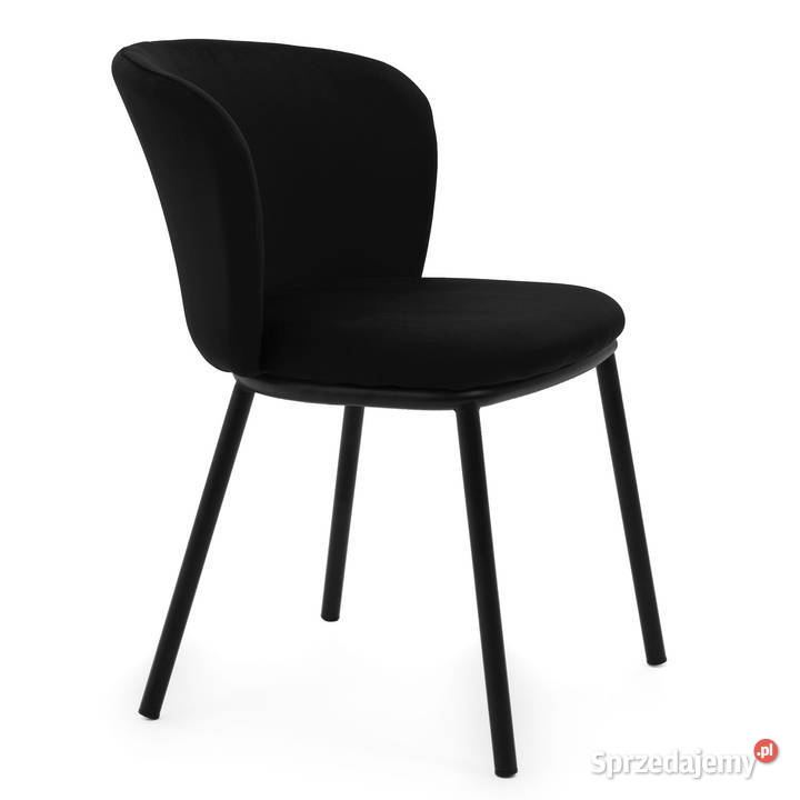 Czarne Krzesło Tapicerowane Bari Wysyłka 24H Tarchały Małe