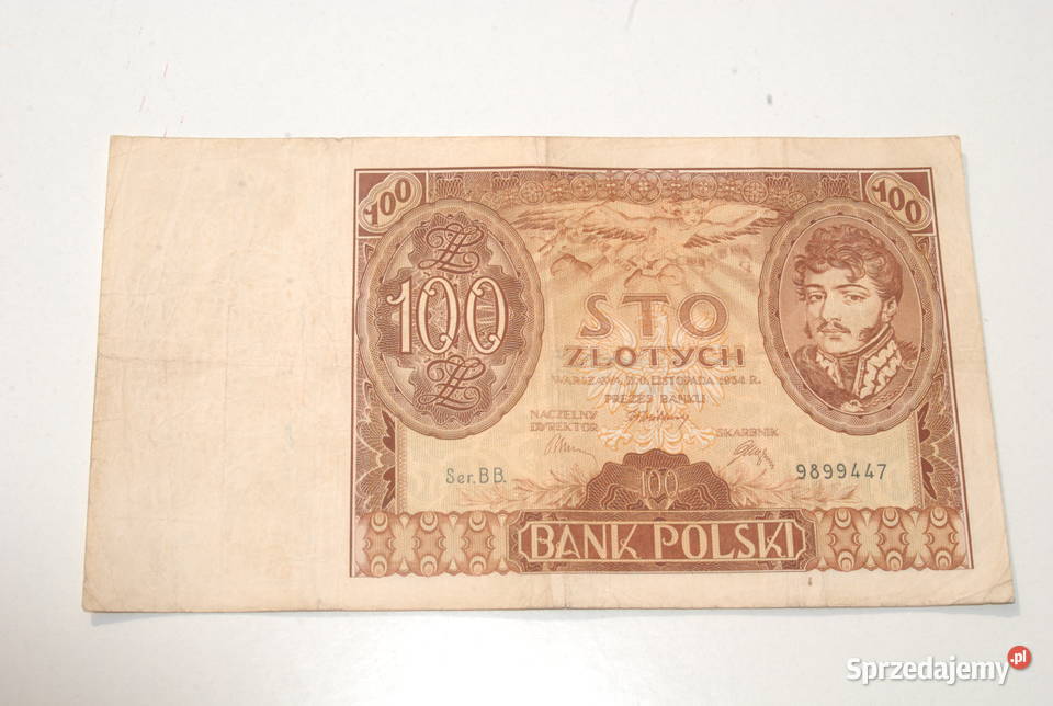 Stary banknot 100 złotych ser BN 9 Listopada Cieszyn