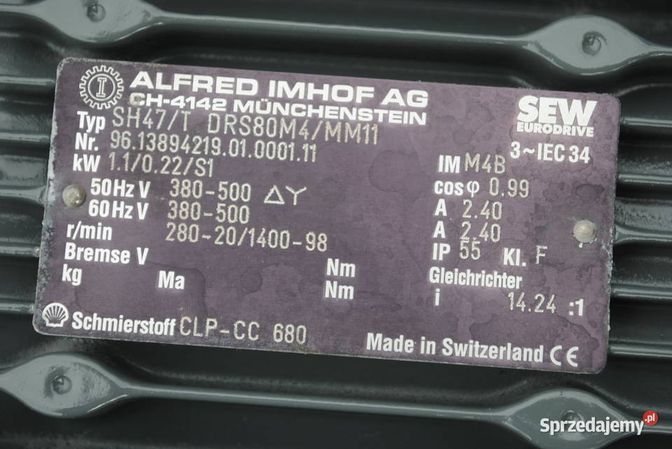 Motoreduktor kątowy 02211kw 2098obr Firmy SEW lubuskie Kargowa