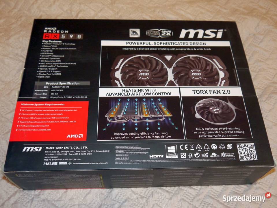 Karta graficzna MSI Radeon RX 590 Armor OC 8GB aktywne pomorskie Gdańsk
