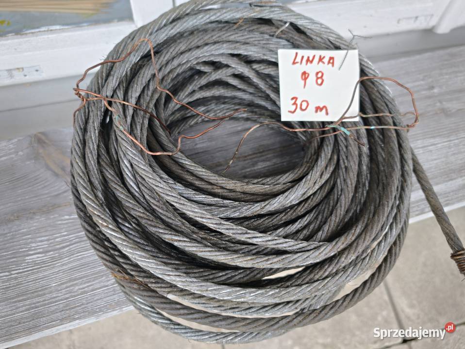 Linka stalowa średnica 8 mm 30 m nowa Stąporków sprzedam