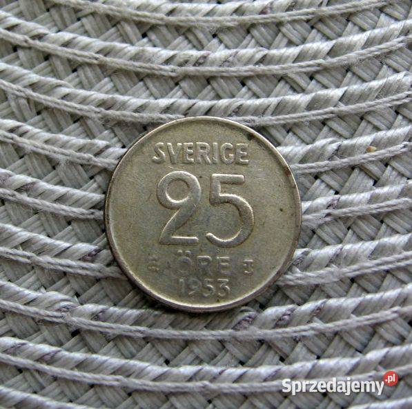 Szwecja 25 Ore 1953r SREBRO wielkopolskie Kalisz