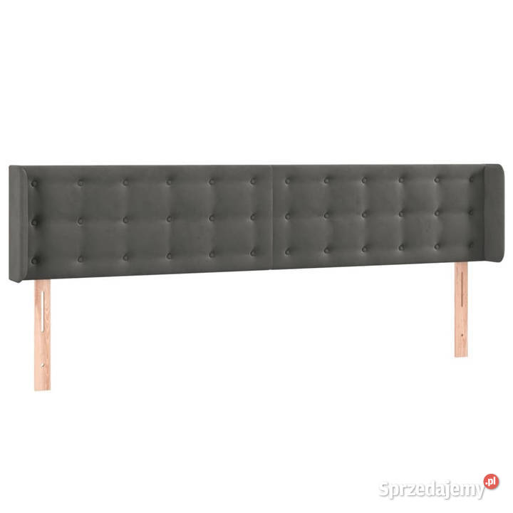 Zagłówek uszak ciemnoszary 183x16x7888 aksamit Meble Warszawa