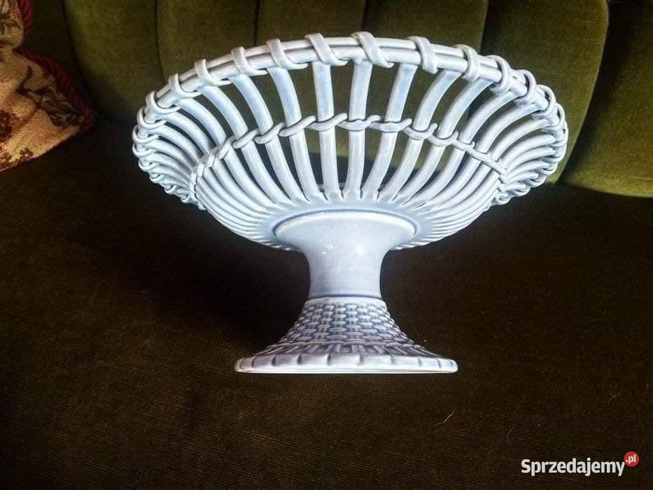 Unikatowa Patera na nodze z niebieskiej pomorskie Gdańsk