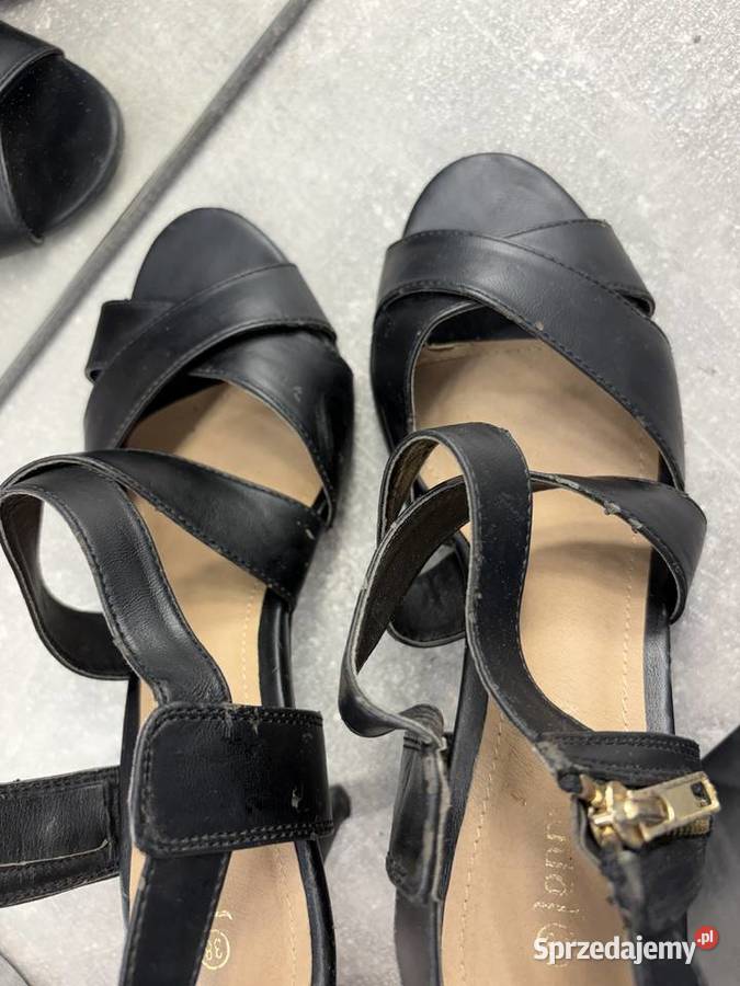 BUTY SZPILKI SANDAŁKI NA SZPILCE CZARNE Z Jasło