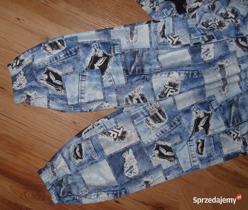 Dres ala jeans TATU spodnie bojówki kurtka biały Rawicz