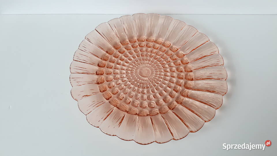 Talerz Cora ok 235 Ząbkowice kolorowe szkło PRL śląskie Dąbrowa Górnicza