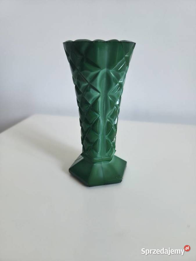 Wazonik szkło malachitowe vintage Poznań