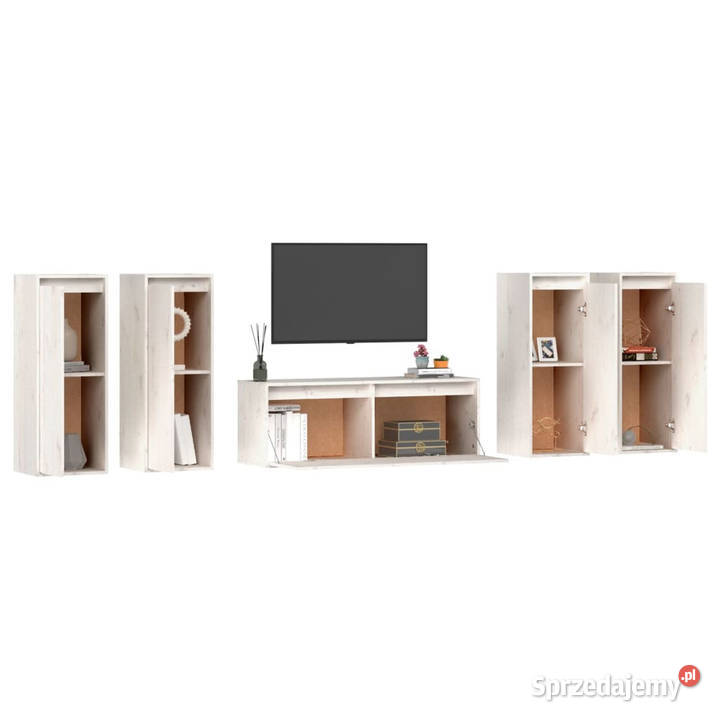 Szafki pod TV 5 białe lite drewno sosnowe Warszawa sprzedam