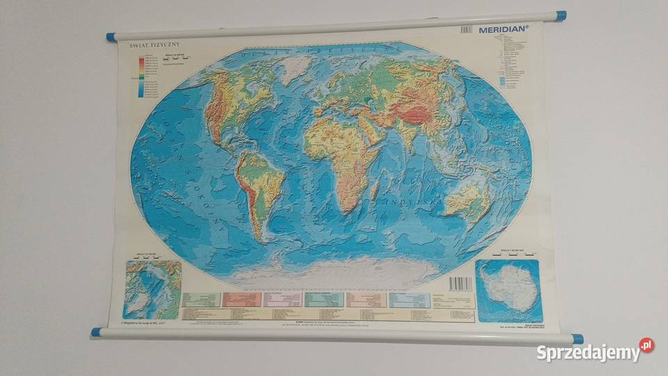 Sprzedam mapę świata geograficzną 140x100 Włocławek