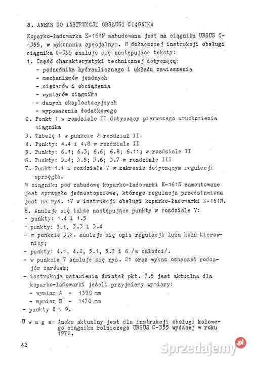 Ostrówek k 161 n instrukcja obsługi Pozostałe