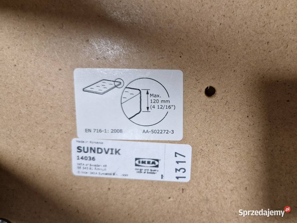 Łóżeczko dziecięce Ikea nowe 120x 60 SUNDVIK