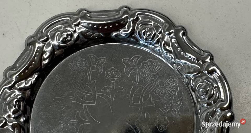 Patera metalowa posrebrzana z lat PRLu Łódź