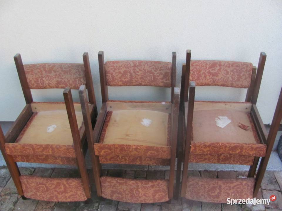 krzesła PRL vintage lite drewno stare do Antyki, Sztuka, Kolekcje lubelskie Zamość