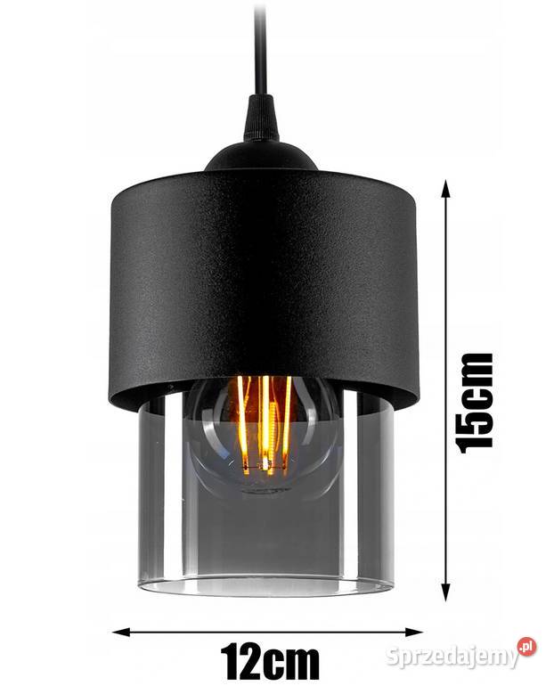 LAMPA WISZĄCA SUFITOWA potrójna czarna szklana Choroszcz sprzedam