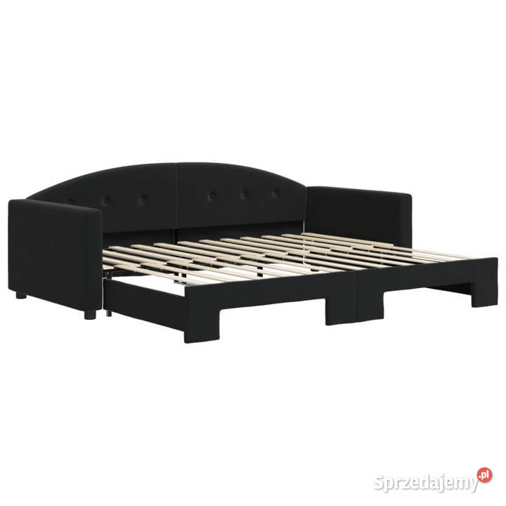 Sofa rozsuwana czarna aksamit 90x200 WM3197305 Warszawa