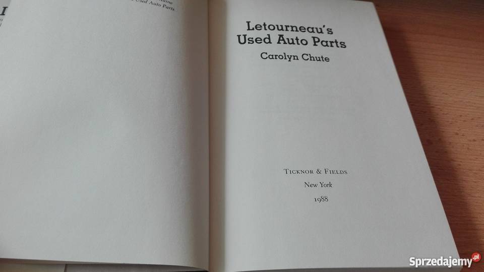 Letourneaus used auto parts Chute Carolyn twarda z obwolutą